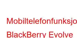 Mobiltelefonfunksjoner BlackBerry Evolve Mobile Phone Features