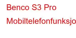 Benco S3 Pro Mobiltelefonfunksjoner